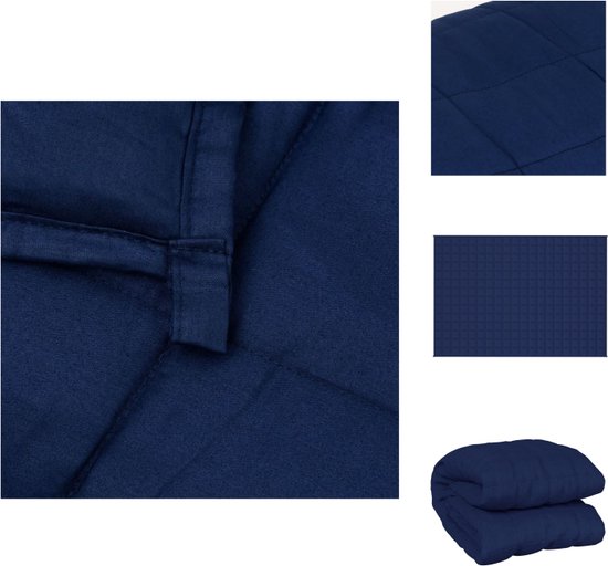 vidaXL Couverture lestée - 140x200 cm - 6 kg - Blauw Couverture lestée - Confort de sommeil - Problèmes de sommeil - Couverture - Couverture bleue - Couverture en coton - Lourde