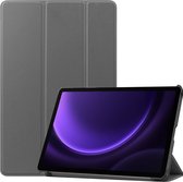 Case2go - Tablet hoes geschikt voor Samsung Galaxy Tab S9 FE Plus (2023) - Tri-fold Case - Grijs
