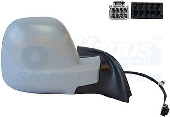 Rétroviseur Droit Chauffant Pour Citroën Berlingo Peugeot Partner - Blanc, Côté Conducteur UK/passager EU - Boloromo