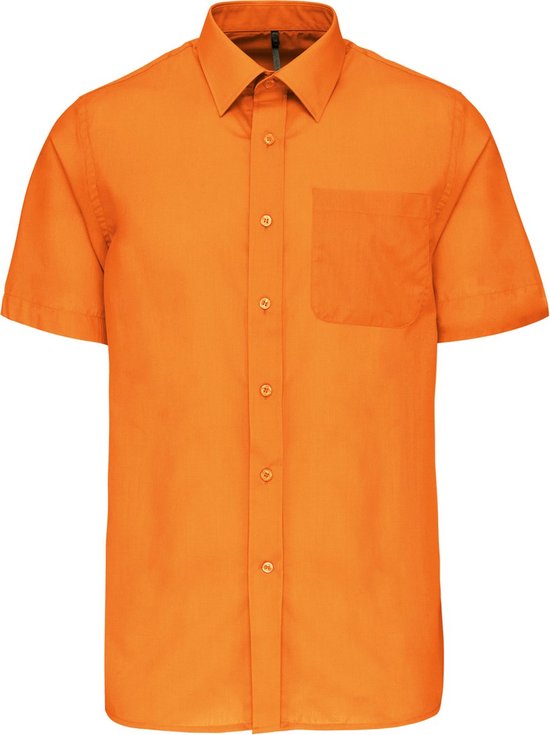 Luxe Herenoverhemd 'Ace' korte mouwen merk Kariban Oranje maat 3XL