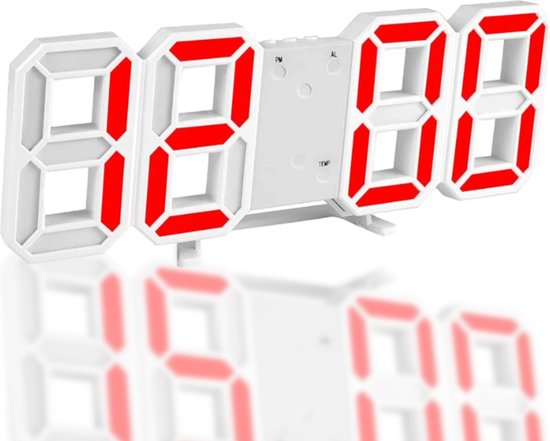 Mesqool Digitale wekker, luide trilwekker met bedschudder, wekker luid