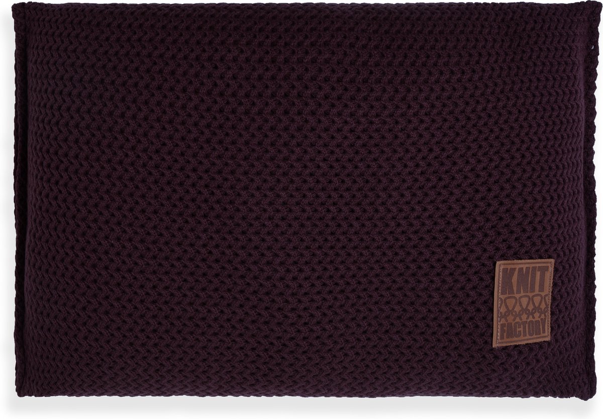 Knit Factory Maxx Sierkussen - Rechthoekig kussen - Kussen woonkamer - Bank kussen - Decoratie kussen - Aubergine - 60x40 cm - Kussenhoes inclusief kussenvulling