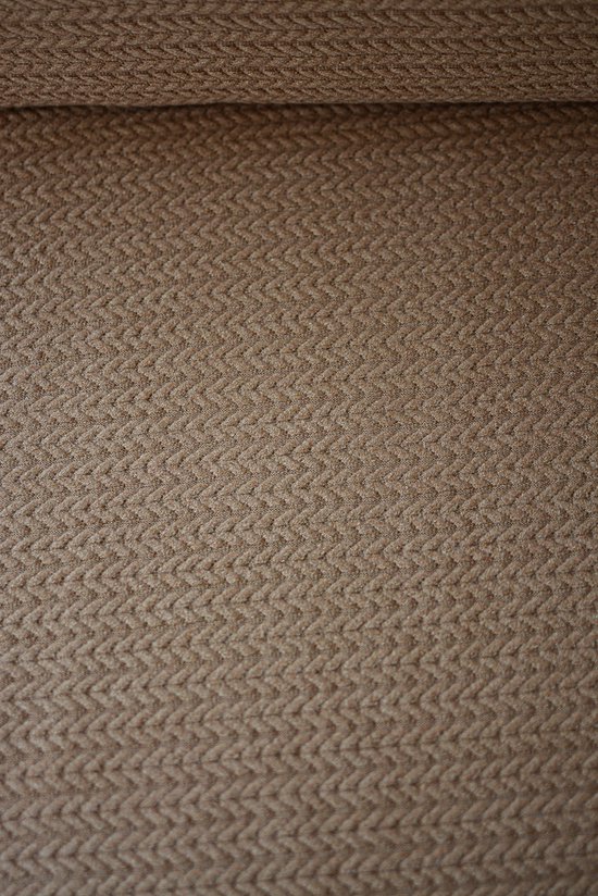 Gebreide zachte viscosemix uni beige 1 meter - modestoffen voor naaien - stoffen