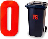 Reflecterend huisnummer kliko sticker - nummer 0 - rood - container sticker - afvalbak nummer - vuilnisbak - brievenbus - CoverArt