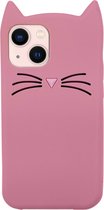 siliconen hoesje Peachy Cute Cat pour iPhone 15 Plus - Rose