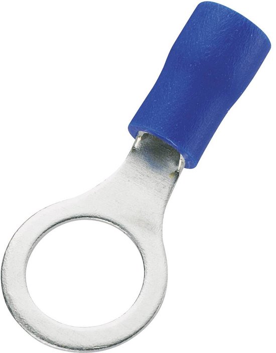 TRU COMPONENTS 746581 Cosse à oeillet Section max.=2.50 mm² Ø du trou=8.4 mm partiellement isolé bleu 100 pc(s)