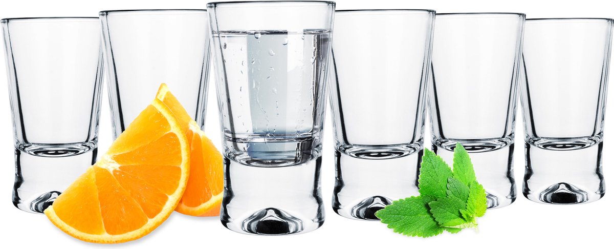 Glasmark Shotglazen Krosno - transparant glas - 12x stuks - 25 ml - borrelglazen