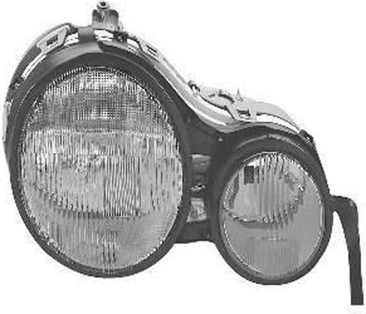 Mercedes E klasse, W210, 1995 - 2002 - koplamp, H7+H7, pneum verstelb, links, - 09/1999
