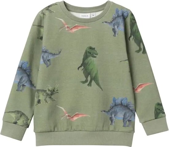 Name it sweater jongens - groen - NMModino - maat 110