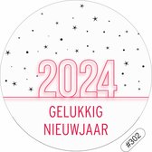 '2024 Gelukkig Nieuwjaar' - Etiketten - Wensetiketten - Cadeau etiketten - Gelukkig nieuwjaar sluitzegels - Happy new year stickers 40 mm 40 st #302