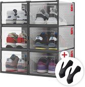 JUST23 Système de rangement Chaussures pour femmes 6PACK - Transparent - Boîte à chaussures - Étagère à chaussures - Organisateur de Chaussures pour femmes - Boîte à baskets