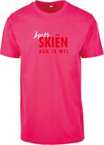 T-shirt hibiskus pink XL - Aprés skiën kan ik wel - soBAD. | Foute apres ski outfit | kleding | verkleedkleren | wintersport t-shirt | wintersport dames en heren