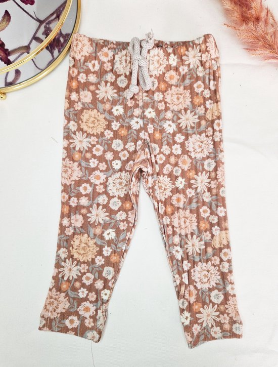 Chocolate baby leggings - Vintage floral | Leggings & Broekjes | PETITE EvelinaApparel