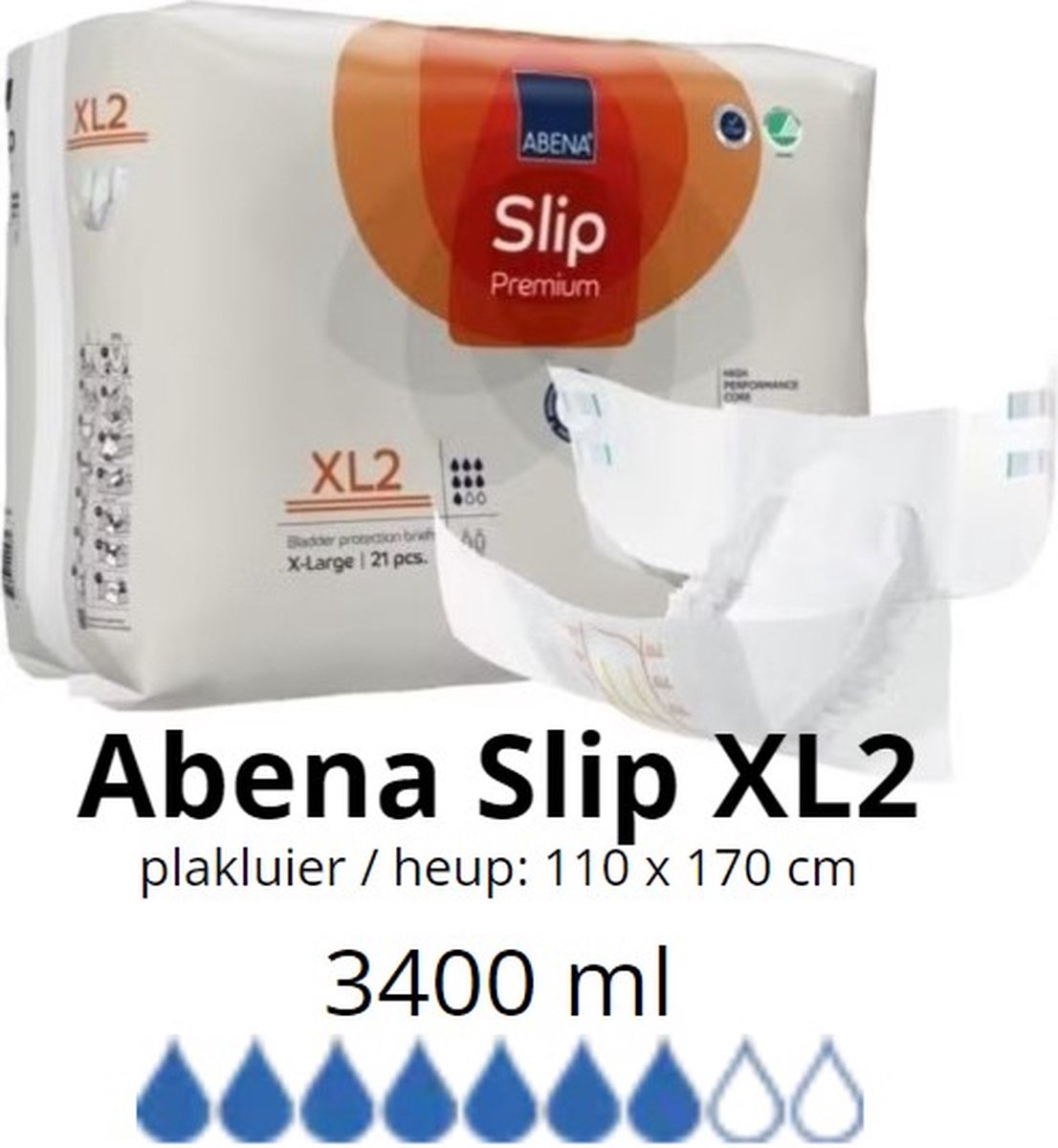 Goedkoopste ABENA Incontinentie Slip Premium XL2 - Eendelig Verband ter Bescherming van Zwaar Urineverlies en (Dunne) Ontlasting - Perfecte Aansluiting door Flexibele Sluitstrips - 21 Stuks