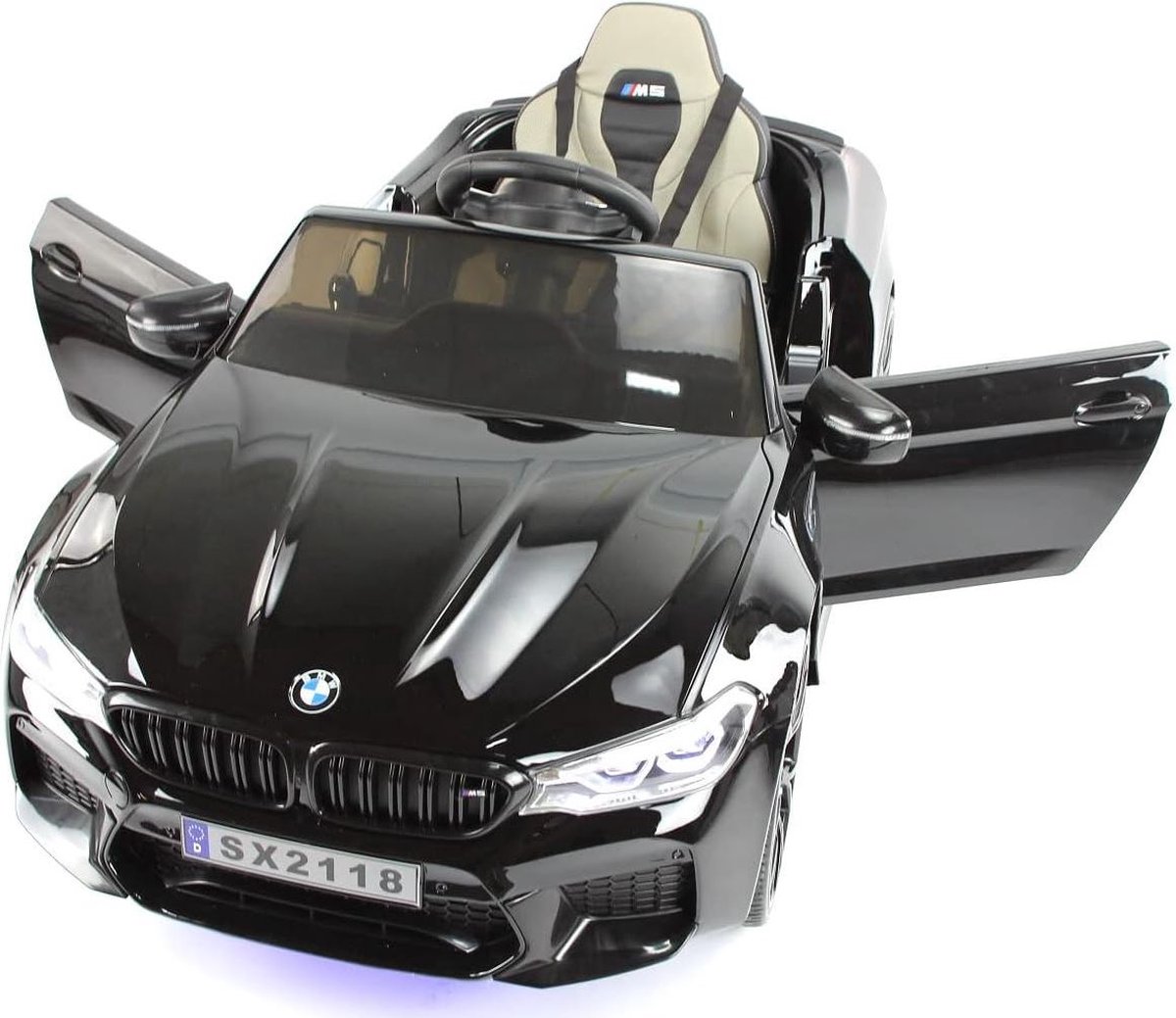 Elektrische Kinderauto BMW M5 24V Met Afstandsbediening - accuvoertuigen - accu auto voor kinderen Zwart