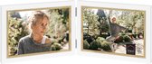 HAES DECO - Houten Fotolijst Duo Fevik in wit met bruin voor 2 foto's 13x18 - CV975HS