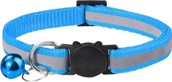 Petsify - Kattenhalsband met Belletje - Veiligheidssluiting - Reflecterend - Halsband Kat - Halsband Kitten - Lichtblauw