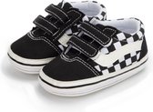 Babysneakers - Baby schoentjes - klittenband - Schoenmaat 18-19 – 0-6 maanden (11cm) - zwart/wit