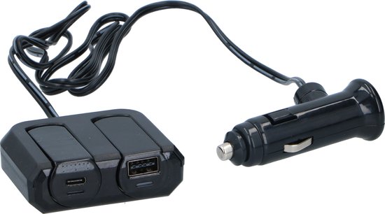 Répartiteur de prise allume-cigare Dunlop - USB-A et USB-C - 12V/24V - 4,8  A - 2