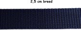 Tassenband - Per 3 meter - 25 mm breed - Donker blauw - Hobbyband - Nylonband - Banden - Polyesterband - Sterke nylonband - PP band - Hobby - Naaien