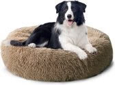 CALIYO Hondenmand Donut - Kattenmand 70 cm- Fluffy Hondenkussen - Geschikt voor honden/katten tot 50 cm - Kaki