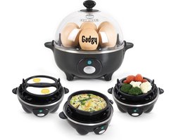 Gadgy Eierkoker Elektrisch - 7 Eieren – 3-delige set: Koken en Pocheren, Roerei, Omelet – Vaatwasbestendig - Eierkoker - Inclusief Maatbeker