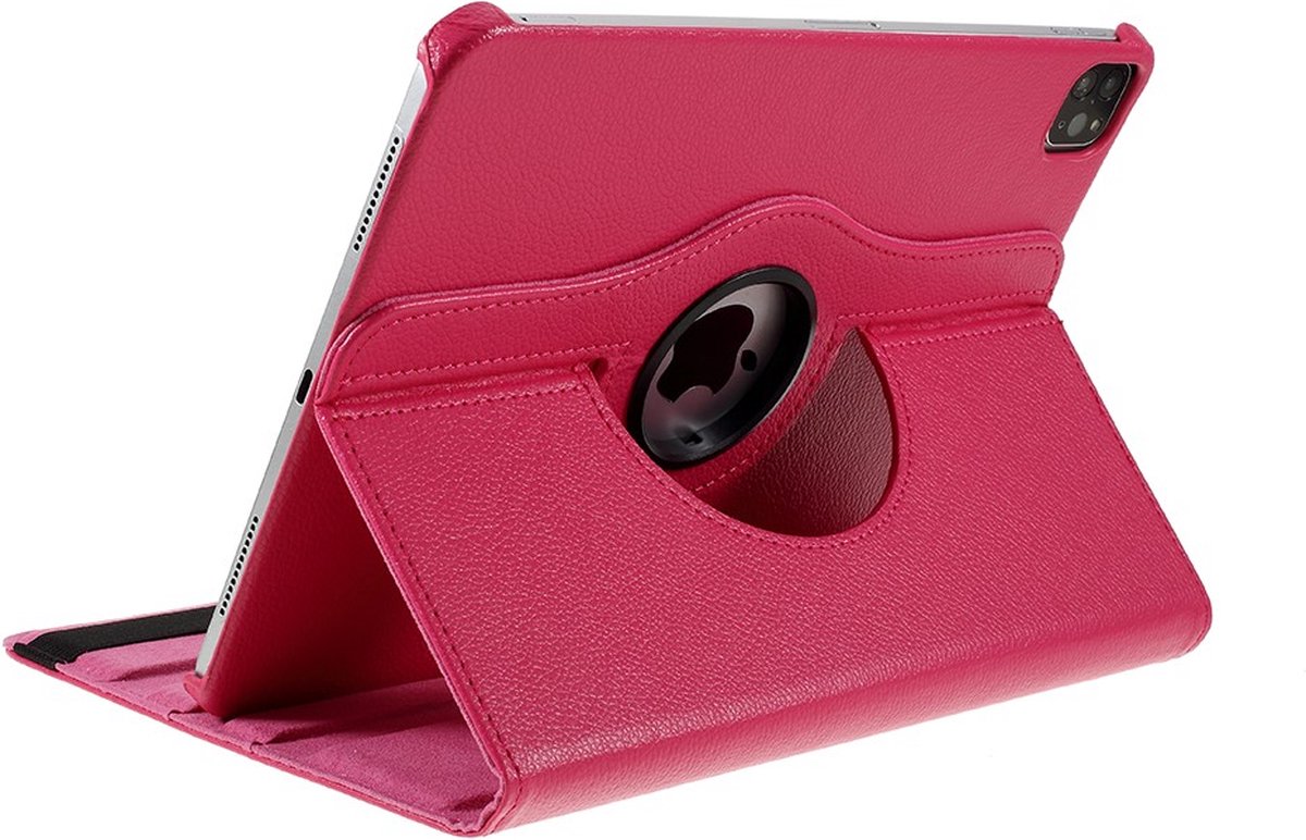 Peachy 360 Rotating bookcase hoes geschikt voor iPad Pro 11 inch (2018 2020 2021 2022) & iPad Air 4 en 5 - roze