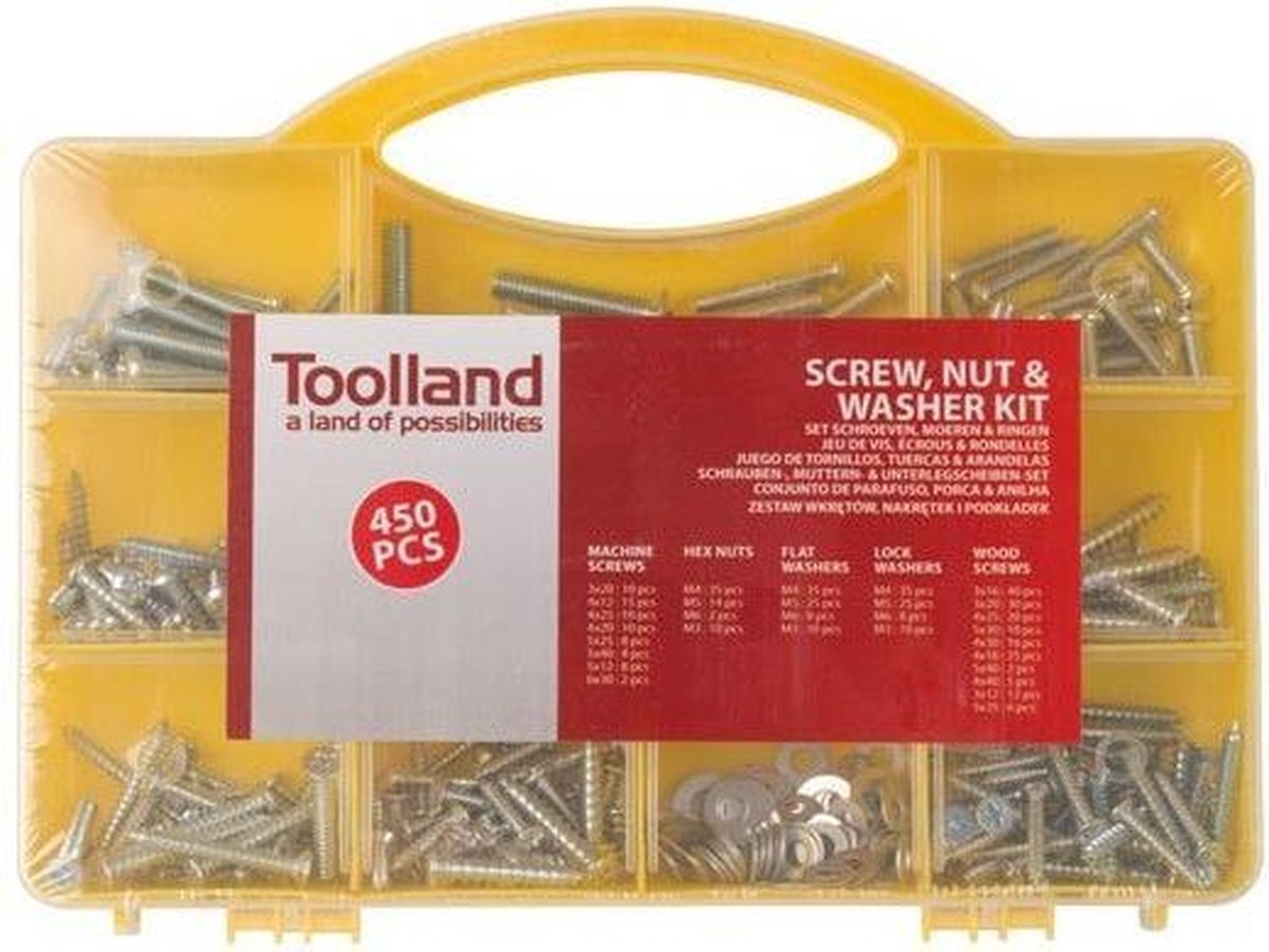 Set Schroeven, Moeren & Ringen 450-delig