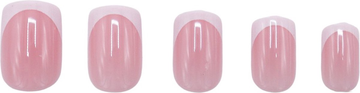 Goedkoopste Boozyshop ® Nepnagels French Manicure - Plaknagels Wit & Roze - 24 Stuks - Kunstnagels - Press On Nails - Pink & White - Nail Art - Plaknagels met Lijm - French Nails