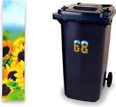 Huisnummer kliko sticker - Nummer 1 - Zonnebloem - container sticker - afvalbak nummer - vuilnisbak - brievenbus - CoverArt