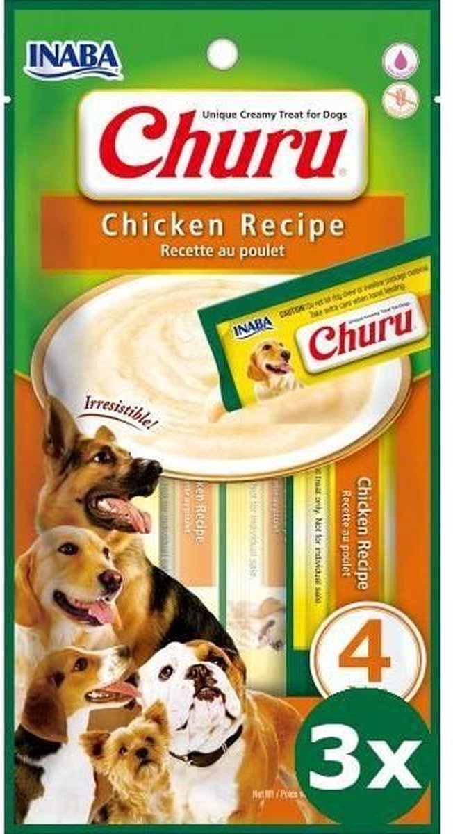 3x4x14gr Inaba churu chicken recipe hondensnack
