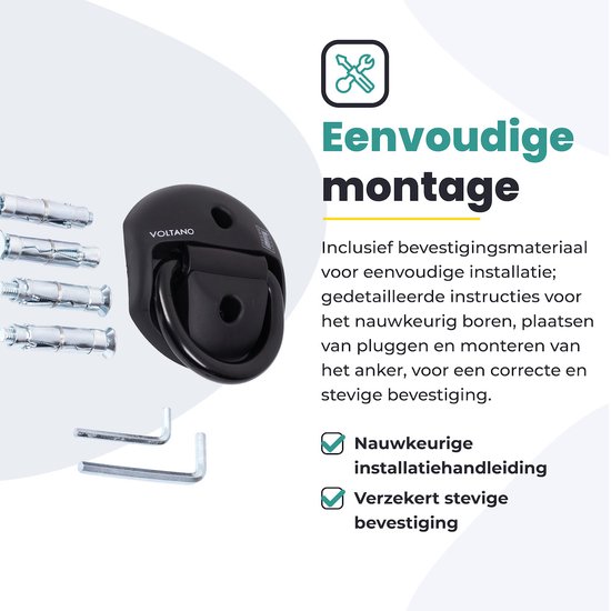Voltano Muuranker ART4 - Incl. Bevestigingsmateriaal - Wandanker / Vloeranker / Muurbeugel - Nederlandse Instructie van Voltano — afbeelding 2