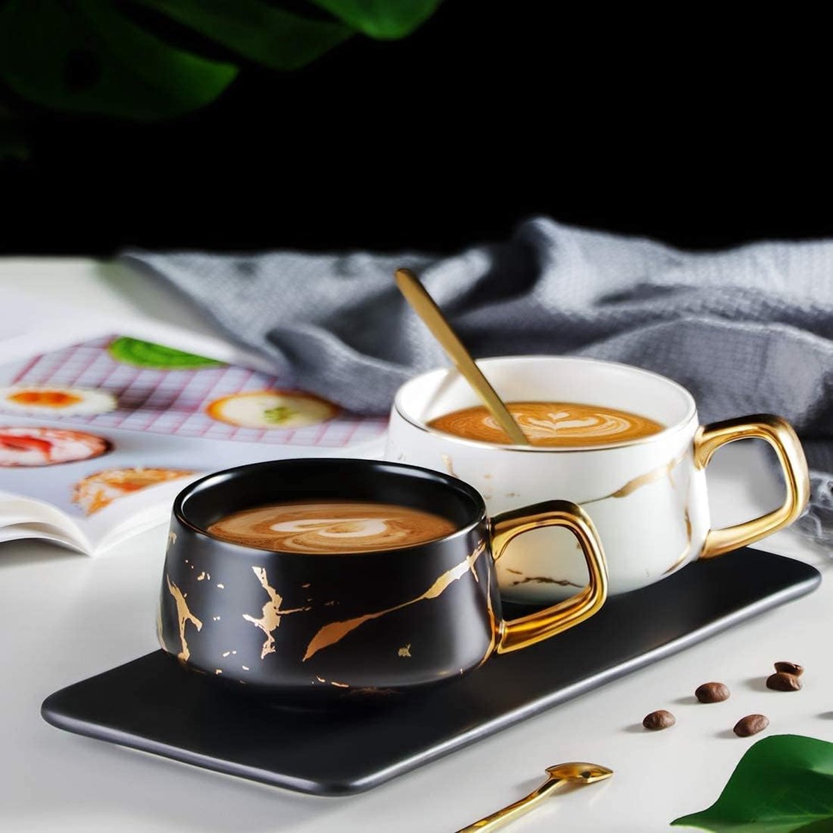 TELANKS Lot de 2 tasses à expresso 300 ml