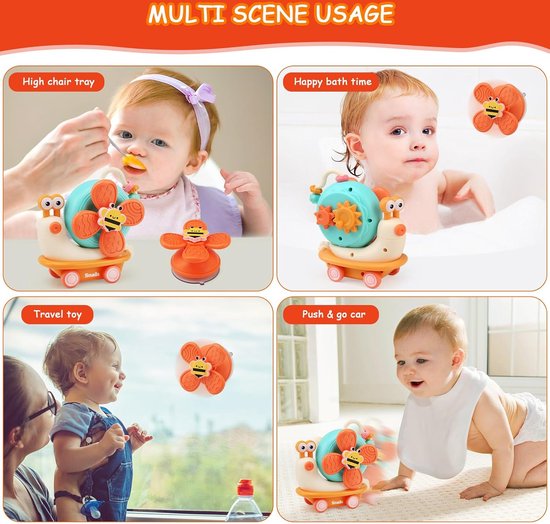 Jouets de Bain Montessori pour Bébé Garçon de 1 à 2 Ans, Ventouse