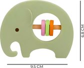 Baby Rammelaar - Olifant - Educatief - Speelgoed - Kleurrijk - Groen - Grijpspeelgoed - Kindvriendelijk - Rubber - Teedz