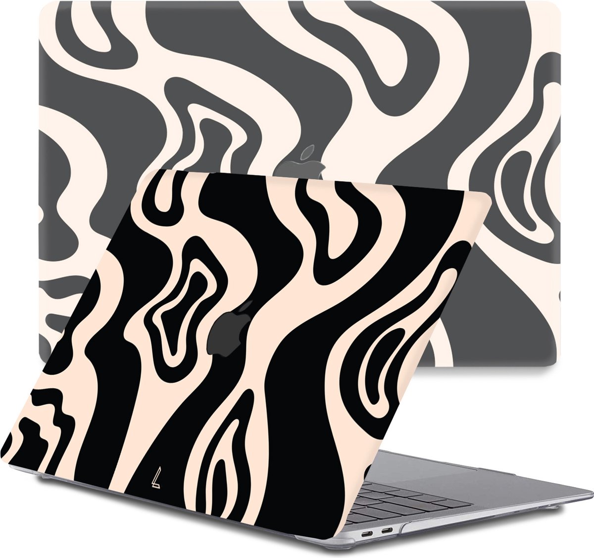 Lunso - Geschikt voor MacBook Air 13 inch (2020) - cover hoes - Vanilla Swirl - Vereist model A2179 / A2337