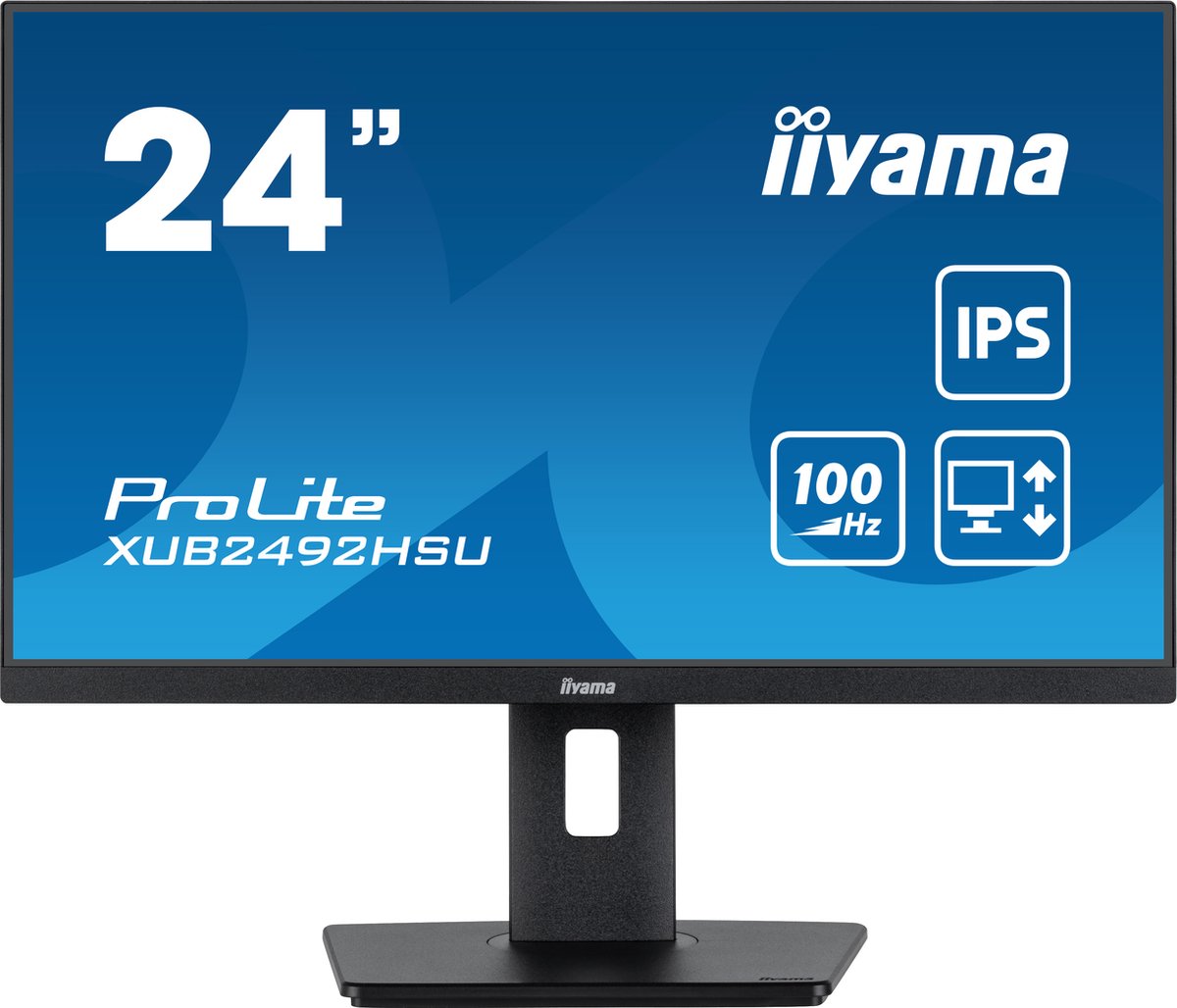 iiyama ProLite XUB2492HSU-B6 23.8" monitor Zwart (mat), HDMI, DisplayPort, USB, Audio