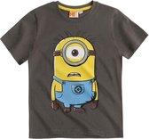 Minions T-shirt met korte mouw - grijs - Maat 128