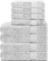 Komfortec Handdoekenset – Set van 8 - 4x Handdoek 50x100 cm en 4x Badhanddoek 70x140 cm - 100% Katoen - Wit