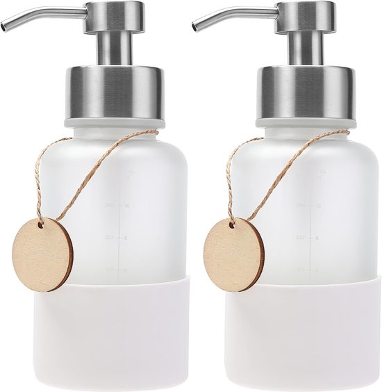 Distributeur de savon en Verres avec couvercle en silicone, distributeur   pompe de... | bol