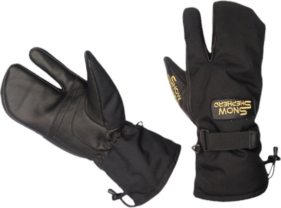 Snowshepherd Skihandschoenen - Lobster handschoenen - Zwart - Anti-slip - Waterdicht - Leren Wanten - Heren - Dames - S