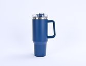 Quencher Tumbler RVS thermo drinkfles INCL. LEK-PROOF SET 1.0 1.2L Navy Blue 40oz - Travel Cup - RVS Thermosbeker met Handvat en Rietje - Drinkbeker To Go - 1.2 Liter - Koffiebeker - Travel Mug - Thermosbeker - Thermosfles - Thermoskan