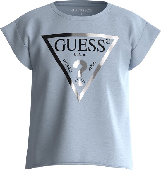 Guess Girls Logo Shirt Blauw - Maat 152