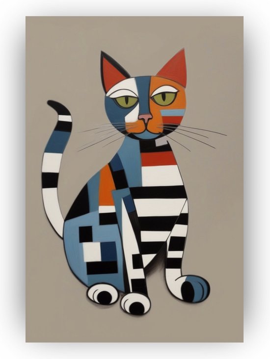 Picasso kat - Poster kat - Kat posters - Poster Pablo Picasso - Slaapkamer decoratie - Wanddecoratie kinderkamer - 80 x 120 cm