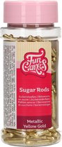 FunCakes Suikerstaafjes - Metallic Sugar Rods XL - Geelgoud - 70g - Eetbare Taartdecoratie