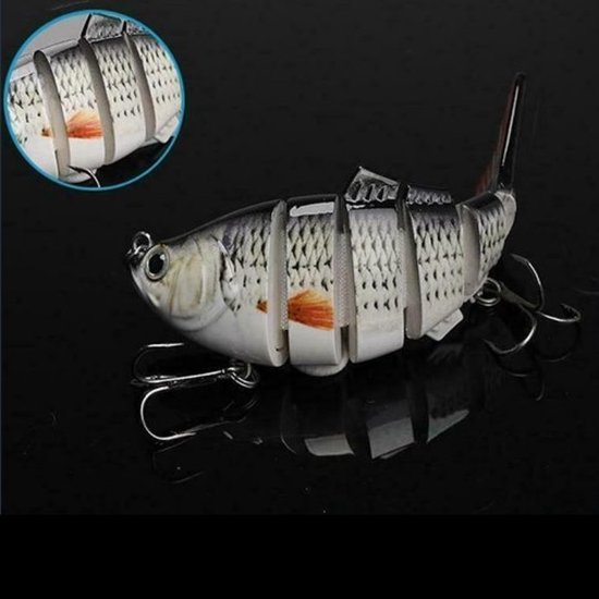Realistische kunstaas "Multiplaza" met 6 swimbait - segmenten 10 cm - 18 gram - Lokaas - Hengelsport - vissen - snoek - 3d ogen - levendig - roofvissen van Multiplaza — afbeelding 2