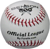 Benson - LGB8 - Leren Honkbal - Jeugd - Wedstrijdhonkbal - Trainingshonkbal - Wit - 8 inch