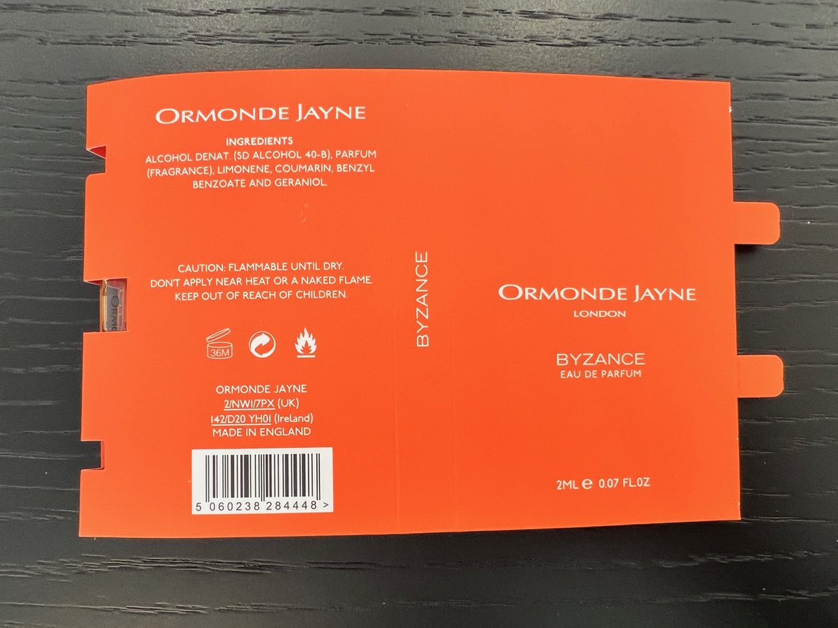 Ormonde Jayne - BYZANCE - 2ml EDP Original Sample