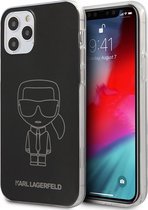 Karl Lagerfeld Metallic Iconic Silicone Case For IPhone 12 - 12 Pro - Black