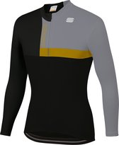 Sportful Fietsshirt lange mouwen Heren Zwart Goud - BOLD THERMAL JERSEY BLACK GOLD - XL